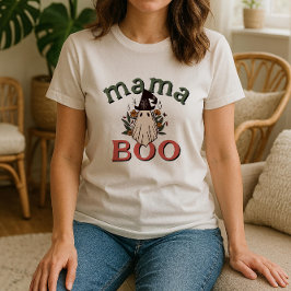 Camiseta Boho Mama Boo Cute Ghost Halloween Personalizado