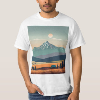 Camiseta "Boho Minimalista Mountain Vibes Tee"