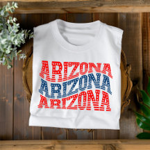 Camiseta Boho Patriótica Vermelha e Azul do Arizon