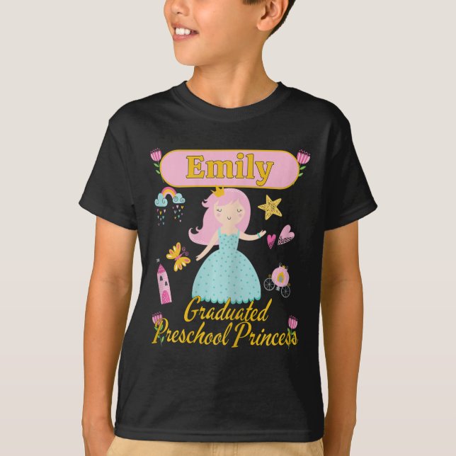 Camiseta Boho Princesa Emily 2026 Pré-Escolar Personalizado (Frente)