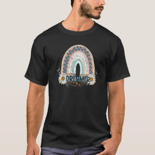 Camiseta Boho Rainbow Dreamers Daisy Hippie Girl Inspiratio