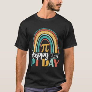 Camiseta Boho Rainbow Happy Pi Day 3.14 Geek Matemático