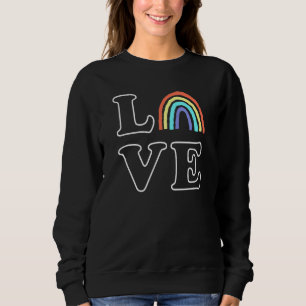 Camiseta Boho Rainbow Love Letters Pride Lbgtqia