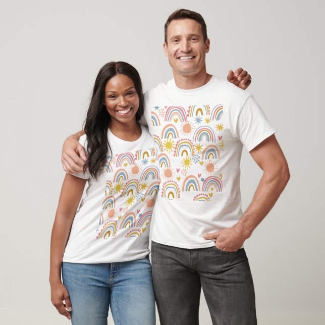 Camiseta Boho Rainbow Pattern (Unissex)