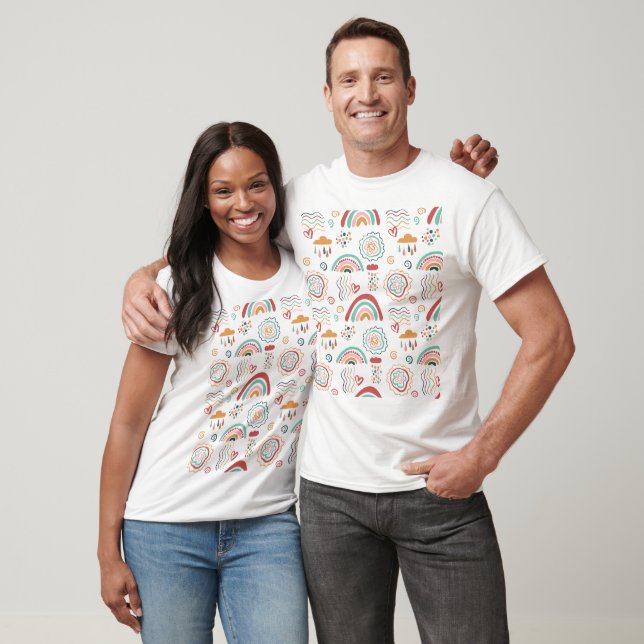 Camiseta Boho Rainbow Pattern (Unissex)