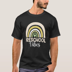 Camiseta Boho Rainbow Preschool Vibes Pre K Professores Bac
