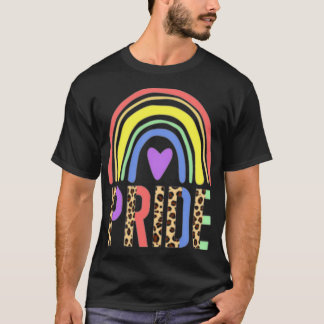Camiseta Boho Rainbow Prie Sutil LGBT Cute Heart Flag Mobin