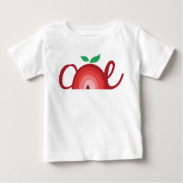 Camiseta Boho Red Rainbow Apple Primeiro Aniversário