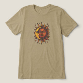 Camiseta Boho Retro Sun e Moon Unisex