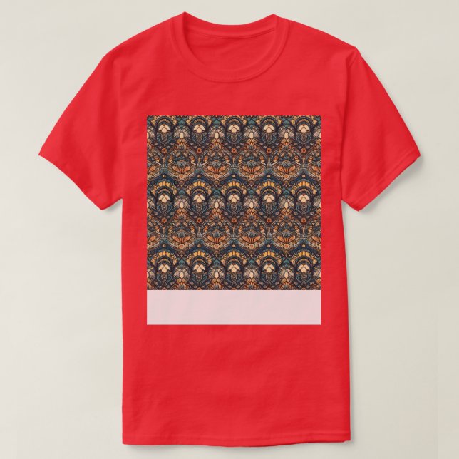 Camiseta Boho Seamless Pattern Bohemian Hippie Gypsy Flower (Frente do Design)