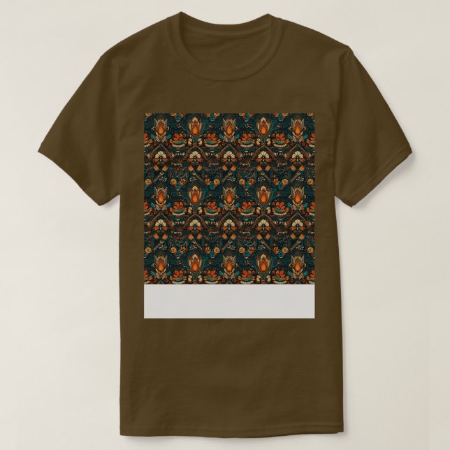 Camiseta Boho Seamless Pattern Bohemian Hippie Gypsy Flower (Frente do Design)
