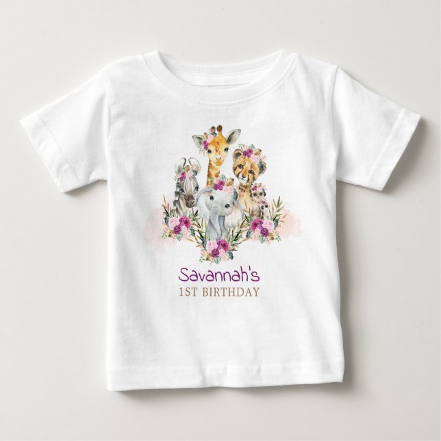 Camiseta Boho Selgle Safari Animais Selvagens Nascidos (Frente)