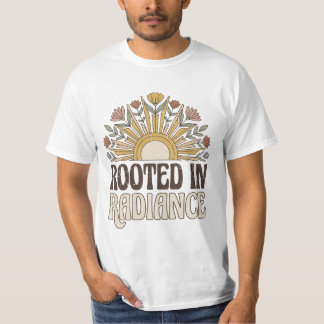 Camiseta Boho Sol Retro Enraizada em Radiância