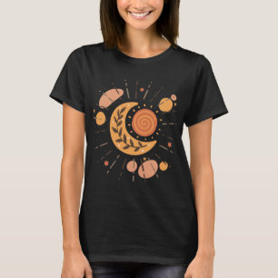Camiseta Boho Sun e Moon Celestial Esoterial