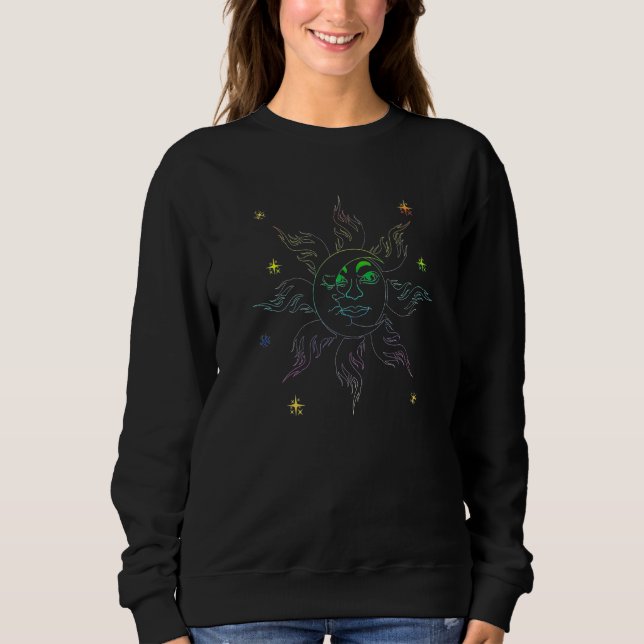 Camiseta Boho Sun Moon Celestial Body Astronomy Universe As (Frente)