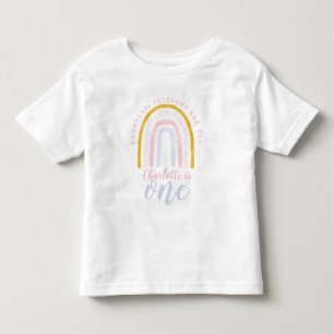 Camiseta Boho Sunshine, Rainbows e Fun Primeiro Aniversári