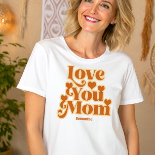 Camiseta Boho Te Ama Mãe Dia de as mães Personalizado