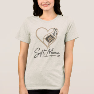 Camiseta Boho Tribal Heart "Mama Macia" Tipografia Elegante