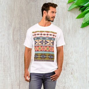 Camiseta Boho Tribal - Padrão Geométrico Sudoeste Aztec