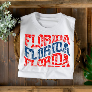 Camiseta Boho Vermelha e Azul Patriótica da Flórid