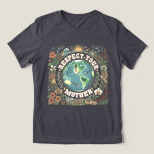 Camiseta Boho Vintage Respeite Sua Mãe Terra Amor pela Natu