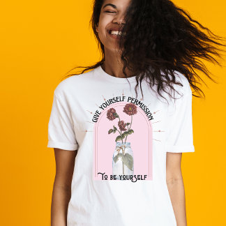 Camiseta Boho Vintage Rosa Seja Você Mesmo