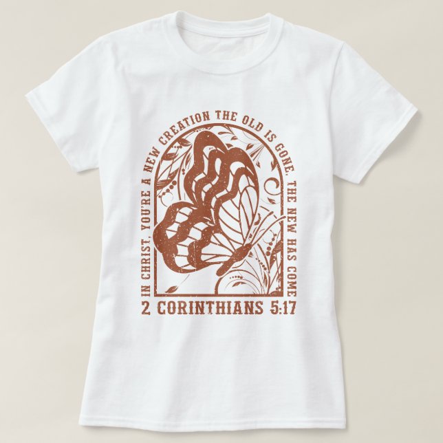 Camiseta Boho Você É Uma Nova Oração Cristã De Criação (Frente do Design)