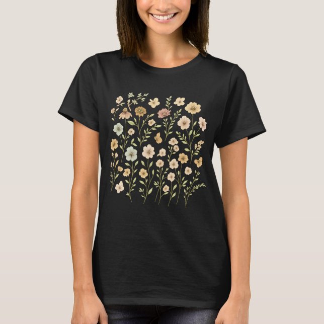 Camiseta Boho Wildflower & Butterfly Tee  Soft Sage Green  (Frente)