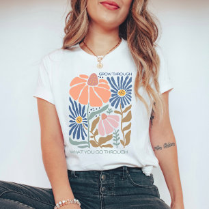 Camiseta Boho Wildflower com citação inspiradora