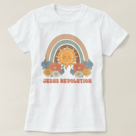 Camiseta Boho Wildflower Retro Sun Revolução Jesus