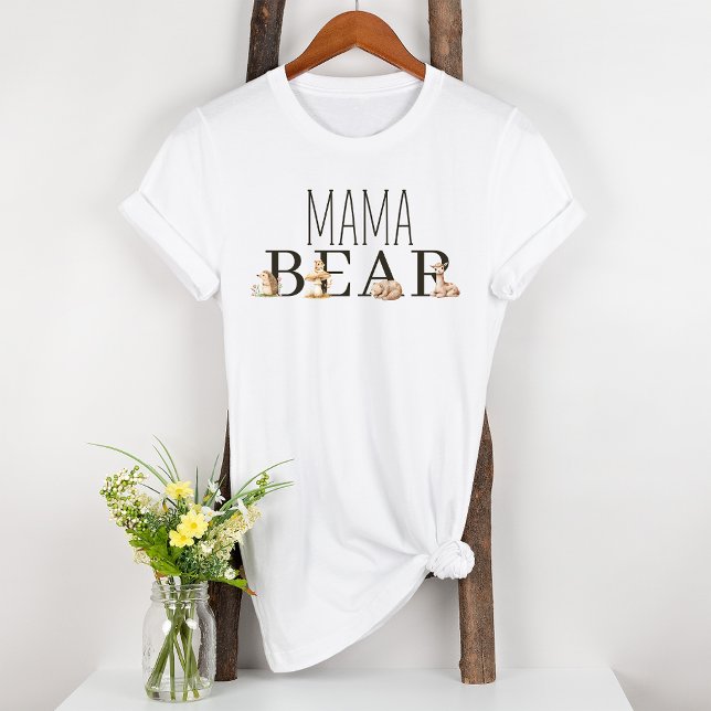 Camiseta Boho Woodland Animal Maternity Mama Bear (Criador carregado)