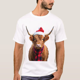 Camiseta Boho Xmas Natal Vaca das Terras Altas (3)