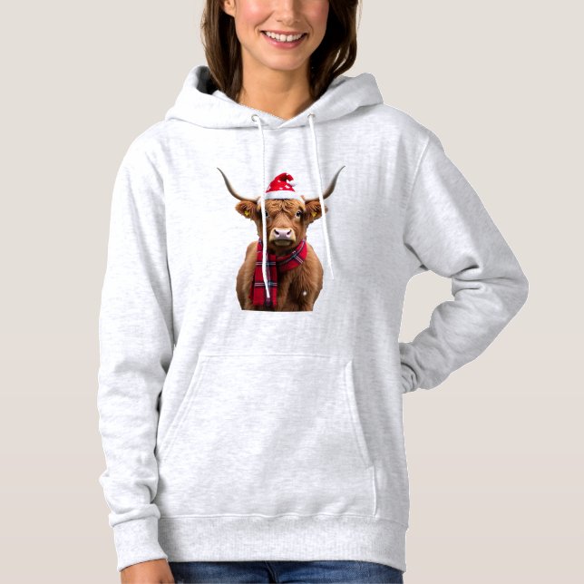 Camiseta Boho Xmas Natal Vaca das Terras Altas (4) (Frente)