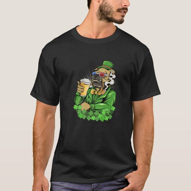 Camiseta Boi-Bebendo St-Patricks, Rua Engraçada (Frente)