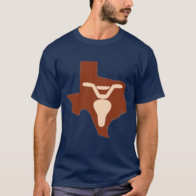 Camiseta Boi da bicicleta e silhueta de Texas (Frente)