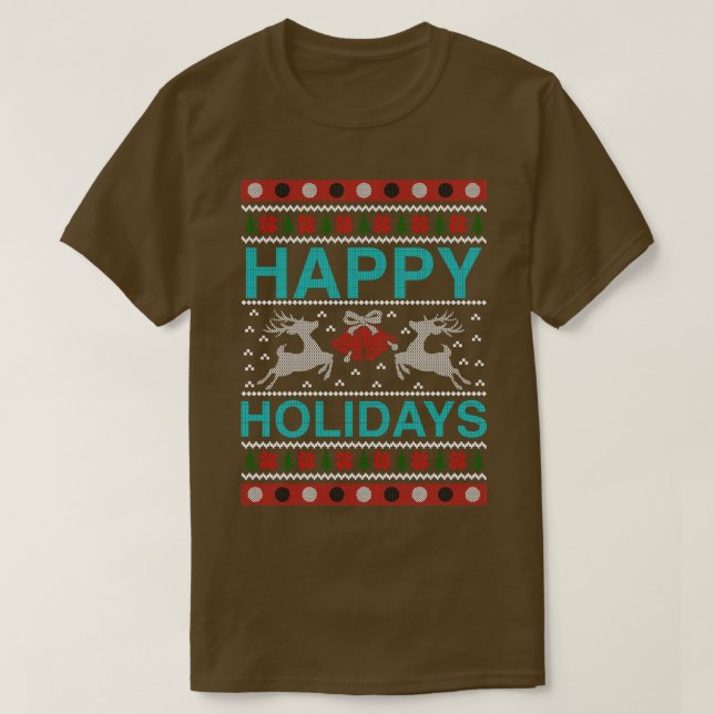 Camiseta Boia de natal feia e feliz (Frente do Design)
