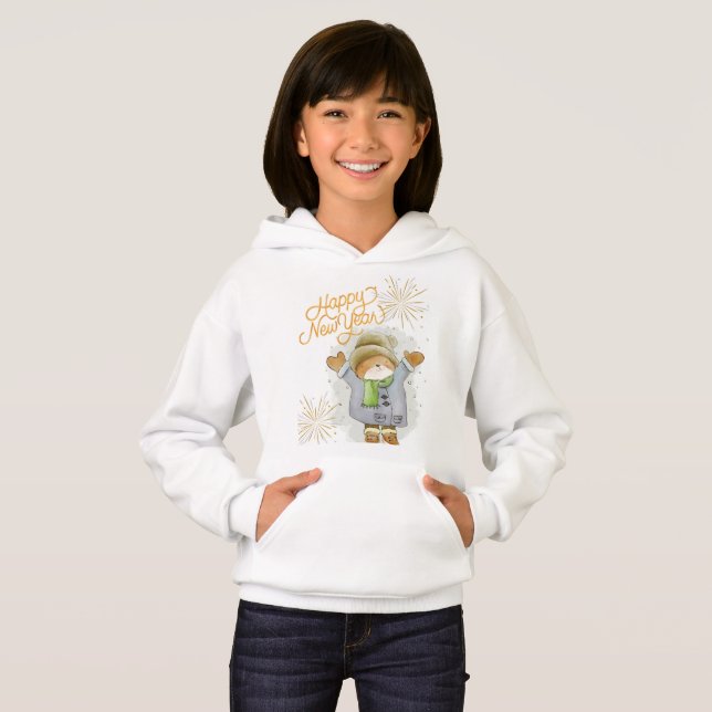 Camiseta Boias e Sweatshirts de meninas acolhem o novo ano  (Frente Completa)