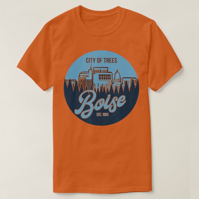 Camiseta Boise City of Trees Idaho Skyline (Frente do Design)