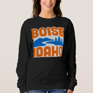 Camiseta Boise Idaho Bold River, Mountain & Pine Tree
