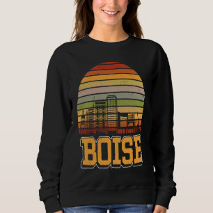 Camiseta Boise Idaho EUA Retrô Vintage Pôr do Sol Silhueta