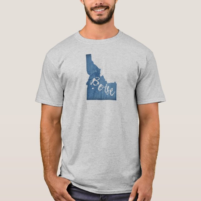Camiseta Boise, Idaho Wood Grain (Frente)