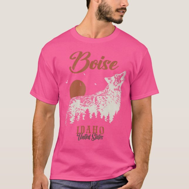 Camiseta Boise Mounains Idaho Forest Wolf (Frente)