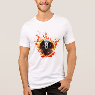 Camiseta Bola 8 - Ilustração da Bola de Piscina de Fiery