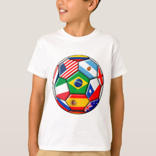Camiseta bola com bandeiras