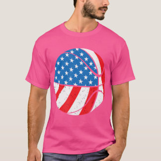 Camiseta Bola De Basquete 4 De Julho American Flag Patrioti