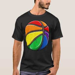 Camiseta Bola de basquete LGBT Orgulho gay Rainbow Flag LGB