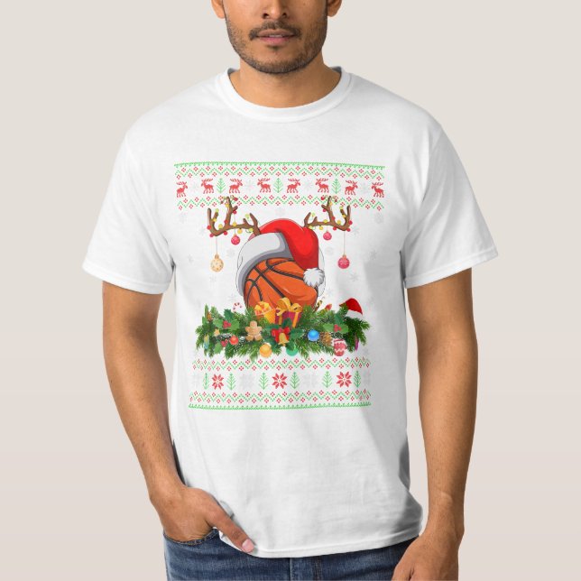 Camiseta Bola de Basquete Raindeer Hat (Frente)