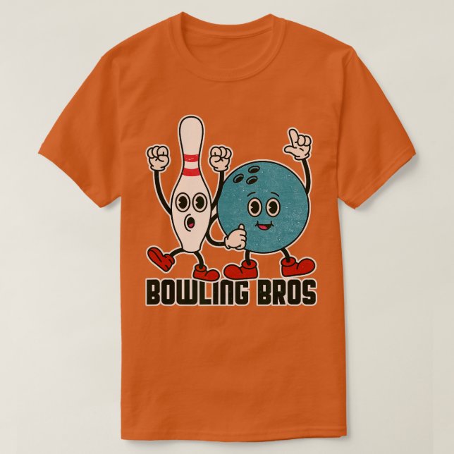 Camiseta Bola de Beco da Equipe de Bros da boliche BowlerBo (Frente do Design)