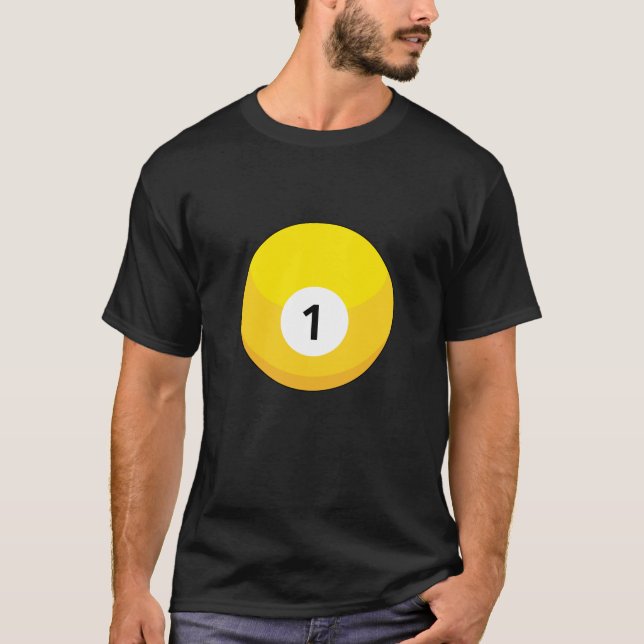 Camiseta Bola de Bilhar Amarela Número Um (Frente)