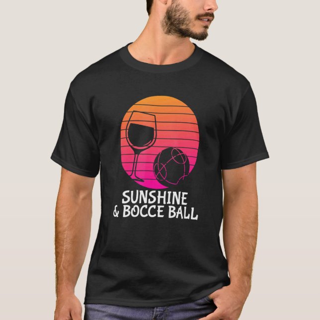 Camiseta Bola de Bocce - Beber Vinho Sol Bola de Bocce (Frente)